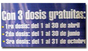 tres dosis de vacunación