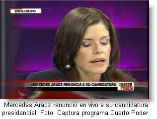 Mercedes Aráoz renunció a candidatura presidencial con el APRA
