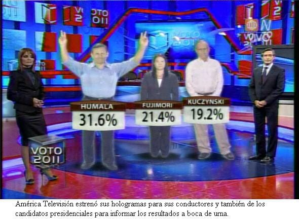 Hologramas de América Televisión - Elecciones presidenciales Perú 2011 Los hologramas marcaron la diferencia en América Televisión - Elecciones 2011