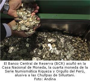 Moneda de un nuevo sol con la Chullpas de Sillustani