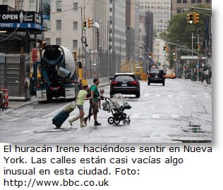 El huracán Irene ya se empieza a sentir en Nueva York.