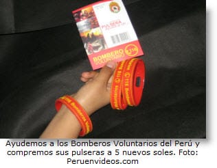 Ayudemos a los Bomberos Voluntarios del Perú. Compra una pulsera.
