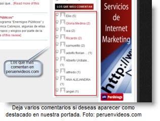 los que mas comentan en peruenvideos Cómo dejar comentarios en blog de noticias y ser aprobado.