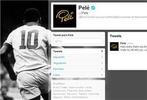 Pelé en Twitter, red social - noticias