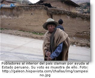 Campesino peruano Imagen de un campesino en la sierra de Perú.