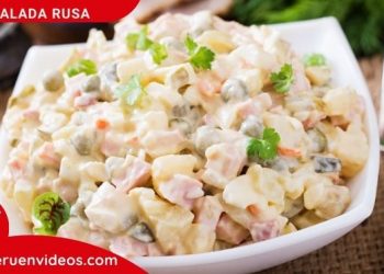 Imagen de un plato con ensalada rusa peruana