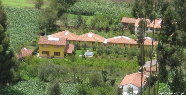 Vista desde arriba del hotel El Huerto Paraíso en Cusco