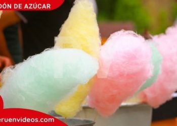 Imagen del algodón de azúcar en 3 colores
