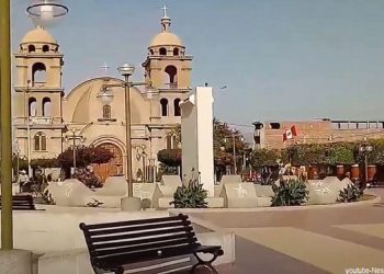 Vista de la Iglesia de Palpa desde su Plaza de Armas