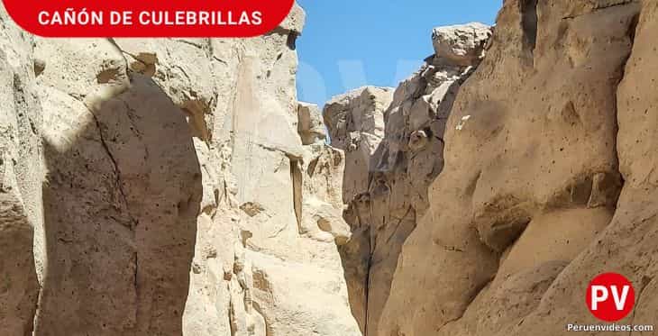 Interior del cañón o quebrada de Culebrillas en Arequipa.